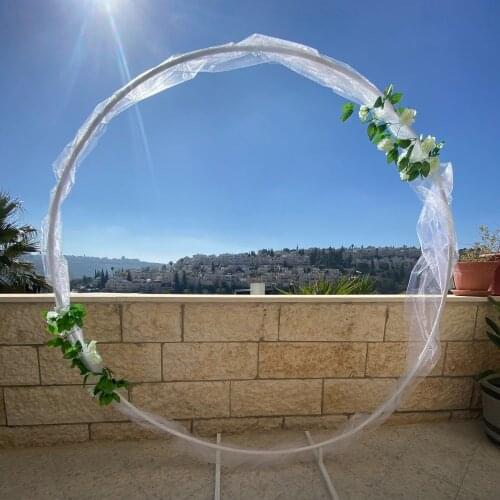 Circle Wedding Arch Background Wrought Iron Shelf Decorative Props DIY Round Party Background Shelf Flower with Frame
