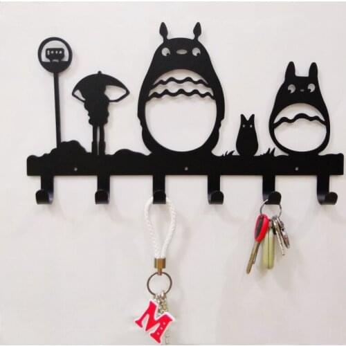 Kitchen Wall Key Hanger Key Holder Wall Coat Rack Door Hanger Metal Wall Hanger With 6 Hooks Storage Holder Home Decoration