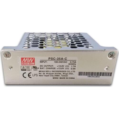 MEAN WELL PSC-35A-C 35W Switching Power Supply 13.8V 13.8V DC 1.7A 0.9A enclosed type with Battery Charger(UPS function)