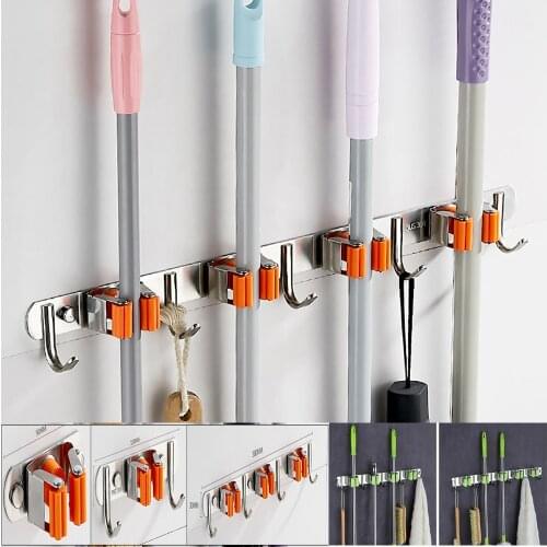 Broom Hanger Mop and Broom Holder Broom Organizer Grip Clips Wall Mounted Garden Storage Rack with Screws