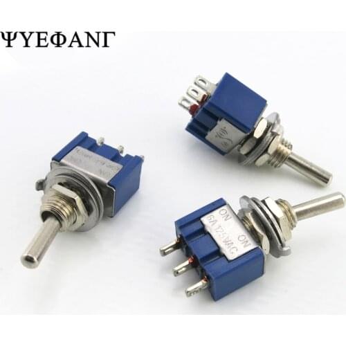 5Pcs/lot Miniature Toggle Switch MTS-102 SPDT 6A 125VAC/3A 250VAC Mini Switch Lever Switch 3 Pin ON/ON High quality