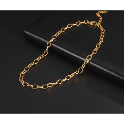 My Shape Punk Link Chain Necklaces for Women Gold Silver Color Stainless Steel Necklace Choker DIY Fashion Jewelry Accessories