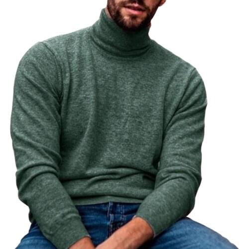 Plus Size 2021 New Spring MenS sweater Men Solid Color Long Sleeve Turtle Neck Warm Knit Shirt Pullover Casual Sweater Top