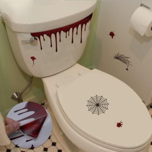 Halloween Toilet Stickers Wall Sticker For party PVC Translucent Stickers Bathroom Decals Sticker Water-Resistant Party