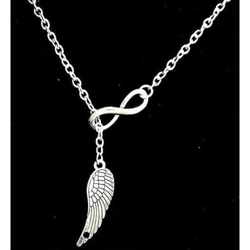 New Fashion Antique Infinity Angel Wing Charm Amulet Pendant Necklace Jewelry 1PCS Fast shipping
