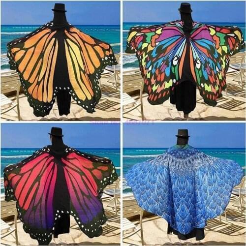 By dhl 100pcs new Pareo Beach Cover Up Butterfly Wing Cape Bikini Cover Up Swimwear Women Plage Beach Bathing Suit Cover Up