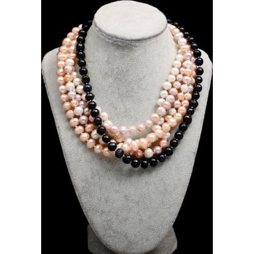 New product 7-8mm / 8-9mm / 9-10mm freshwater pearl necklace Simple fashion party jewelry personality gift chain length 45cm