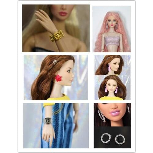 Original Doll Accessories Bracelet Hair Bang Earrings for Fashion 1/6 Doll