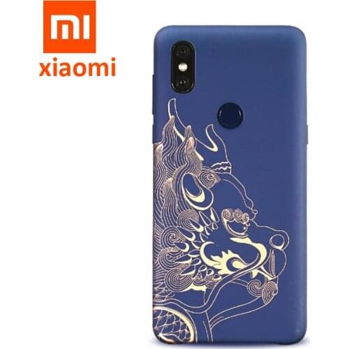 Original Xiaomi Mi Mix 3 (4GB Version ) ancient dragon beast painting PC Case MI MIX3 Back Cover Shell