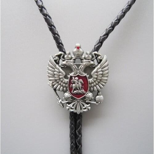 Original Russian Double Headed Empire Eagle Rhinestone Bolo Tie Necklace Neck Tie also Stock in the US