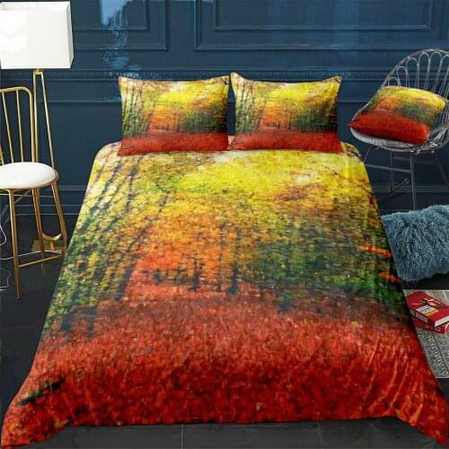 Autumn Quilt Cover Pillowcase 3Piece Comforter Bedding Set With Pillow Case Single Double Duvet Cover Home Decora
