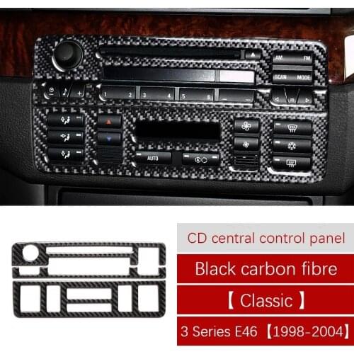 Carbon Fiber Interior Instrument Dashboard Console Gear Box Water Panel Frame Decal Cover for -BMW 3 Series E46 1998-06