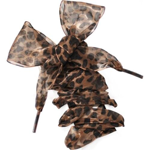 1Pair Classic Leopard Lace Shoelaces Sexy Shoes Decoration Shoestrings Fashion Flat Laces Applicable To All Kinds Of Shoes