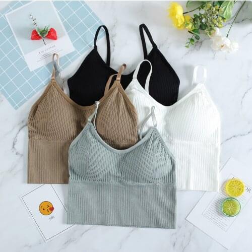 CHRLEISURE Seamless Tube Top Crop Top Women Sports Wireless Bra Female Sleeveless Camis Lingerie Base Tank Streetwear Underwear