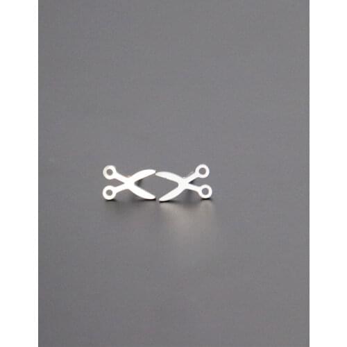 Wholesale 10pairs Shears Stainless Steel Earrings Studs FashionTiny Scissors Earring Ear Accessories Jewelry For Women Girls