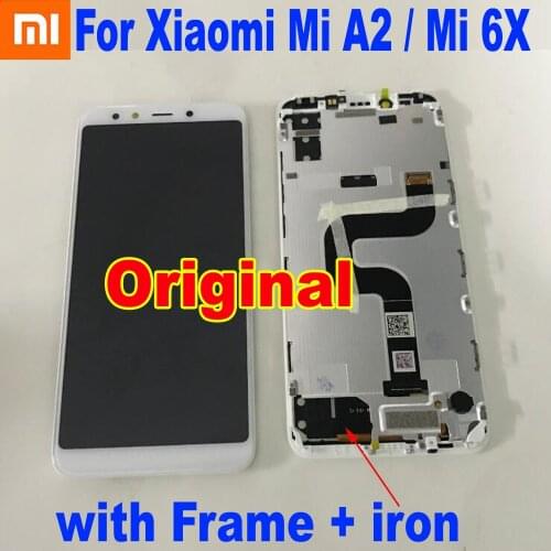 Original Best Working LCD Display Touch Screen Digiziter Assembly Sensor + Frame For Xiaomi Mi A2 MIA2 6X Mi6X Phone Pantalla