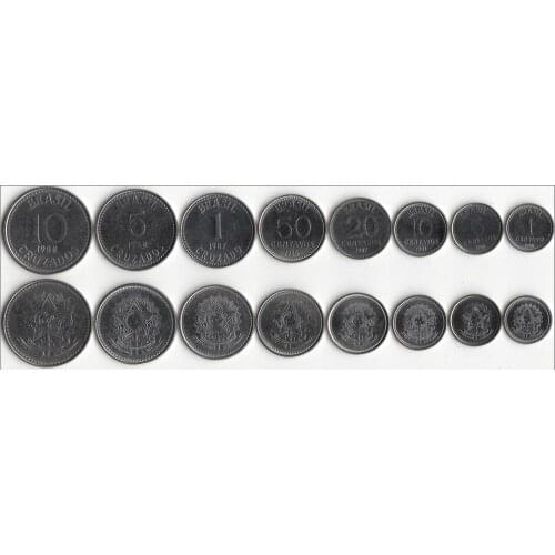 1 Set 8 Pieces America Brazil Coins New Original Coin Unc Commemorative Edition 100% Real
