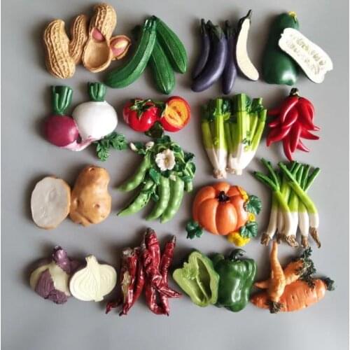 1pcs Vegetable Vehicles Resin 3D Refrigerator Fridge Magnet Whiteboard Sticker Home Decor Garden Decoration Kitchen Accessories