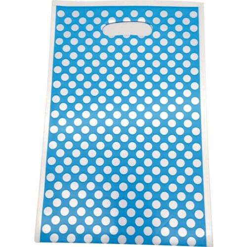 100pcs/lot Blue Polka Dots Loot Bag Happy Baby Shower Kids Boys Favors Decorations Candy Gifts Bags Birthday Party Supplies