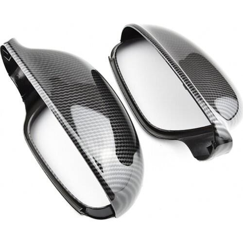 2Pcs Carbon Fiber Style ABS Side Rear View Mirror Cover Replacement for Golf 5 MK5 2003-2009