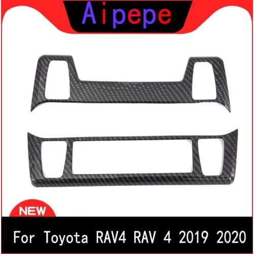 For Toyota RAV4 2019 2020 Car Accessories Seat Heating Switch Control Cover Trim ABS Carbon Fiber Styling