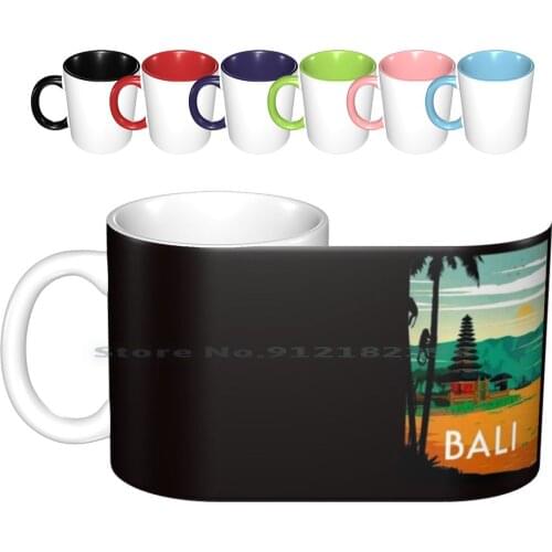 Bali : Vintage Travel And Tourism Advertising Print Ceramic Mugs Coffee Cups Milk Tea Mug Bali Island South Pacific Indonesia