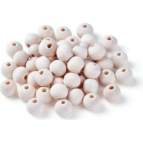 Pandahall 8/10/12/14/16/20/25/30mm Round Moccasin Drilled Wood Beads Wooden Spacer Bead DIY Bracelets Necklaces Jewelry Making