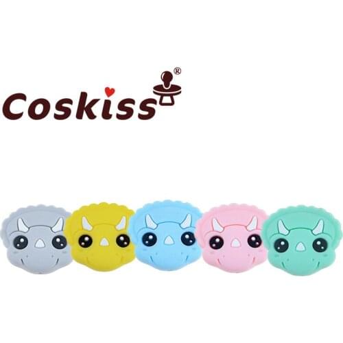 Coskiss BPA Free 20pcs Unicorn Beads Teething Silicone Unicorn Necklaces BPA Free Baby Teether Silicone Teether Toy For Kids