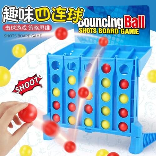 Childrens educational toys four piece chess fun quadruple jump ejection ball parent child interactive toys