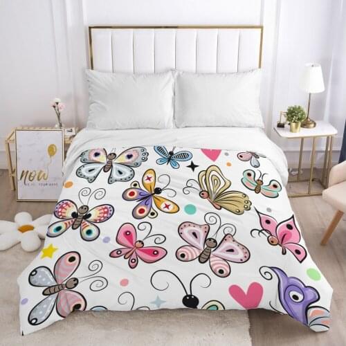 Cartoon Childrens Duvet cover Quilt/Blanket/Comfortable Case Bedding for kids baby boy girls 140x200 for Home Car butterfly