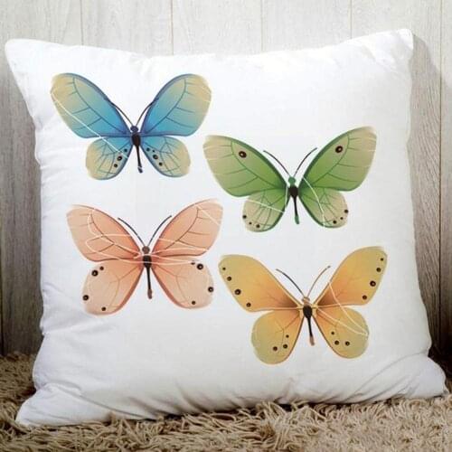Printed Home Decorative Pillows Cozy Couch Fiber Back Polyester Peach Seats Cushions Pillowcase Cushion Cover K0P7