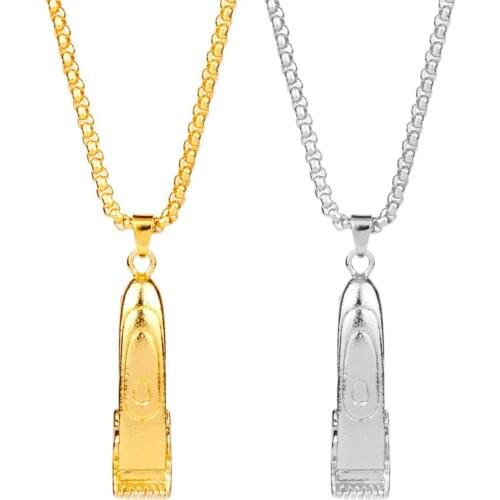 Dongsheng Barber Shop Hairdresser 3D Razor Blade Pendant Necklace Tools Hairclippers Necklace Creative Punk Jewelry -30