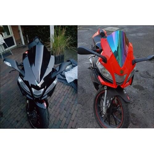 Motorcycle Double Bubble Windshield Windscreen Screen For 2009 - 2016 Aprilia RSV4R RSV4 R RS4 125 50 2015 Smoke Black Iridium