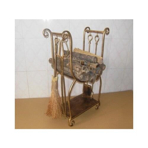 European contracted floor, wrought iron wood fireplace, wooden frame Wood frame