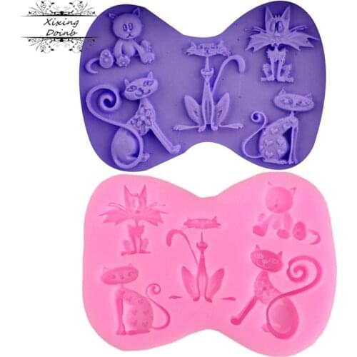 Cat shaped silica gel mold soft candy chocolate cake mold tool cake decoration kitchen cooking tool