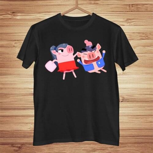 Cute Pink Pig apartment Game T-shirts women short sleeve tshirt women Summer Tops graphic t shirts T-shirt cotton anime t shirt