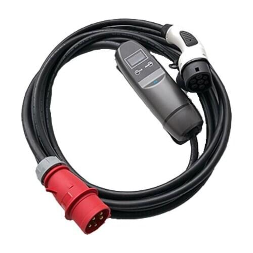 IEC62196 type 2 fast charging adjsutabel portable ev charger 3phase 22kw