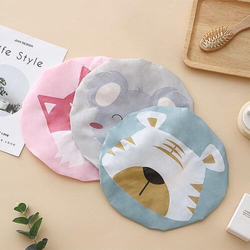 Cartoon Shower Cap & Bath Cap, Waterproof Shower Caps for all Hair Lengths Elastic Band Bath Hair Hat for Women Ladies Spa Salon