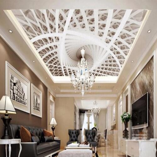 Custom Any Size Mural Wallpaper Art Geometry Ceiling Design Mural Living Room Bedroom Modern Creative Ceiling 3D Papel De Parede