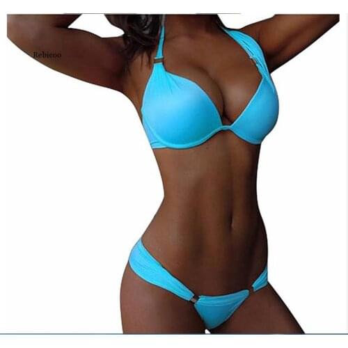 Summer New Bikinis Women Padded Push-Up Bikini Set Beach Swimsuit Bathing Suit Swimwear Beachwear Womens