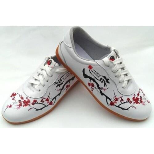 Genuine Leather Tai Chi Kung Fu Shoes Martial Arts Breathable Wushu Sneakers Womens Sport Practice Footwear