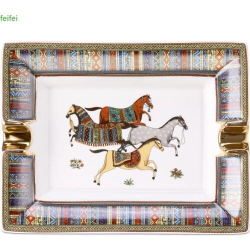 Cigar Ashtray Ceramic Simple Large Home Living Room Decoration Gift Box Package Ceramic Cigar Ashtray CA-023