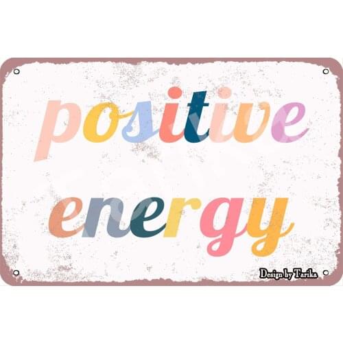 Postive Energy 8X12 Inch Vintage Look Iron Decoration Painting Sign for Home Kitchen Bathroom Farm Garden Garage Wall Decor