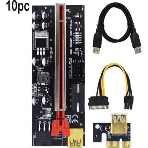 1-10PCS 3 in 1 6Pin PCI PCIE Riser 009s Plus VER009s PLUS Riser PCI Express Extension PCIE X16 Riser Card for Mining