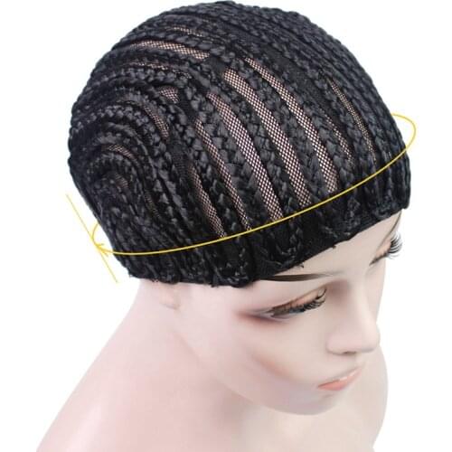 Fake Hair Net Cap Black Dirty Braid Headset Net Cap Bandage Braiding Cap For Crocheted Braids Or Hair Braiding Wig Cap