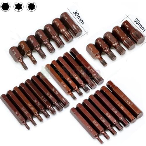 10mm 8/3 shank Torx Spline Screwdriver Bit Set Hexagon Socket Wrench Adapter Set Car Hand Tools Repair Kit S2 Alloy Steel Bits
