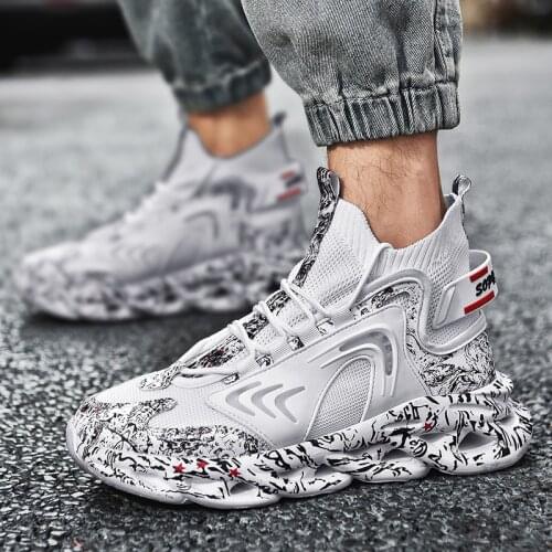 High-Top Mens Sneakers Platform White Casual Shoes Comfortable Breathable Street Big Size Shoes For Men Support Dropshipping