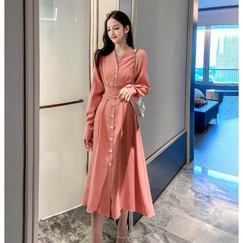 Womens Clothing Autumn 2020 New Fashion Windbreaker Long Skirt French Style Long Sleeve Trench