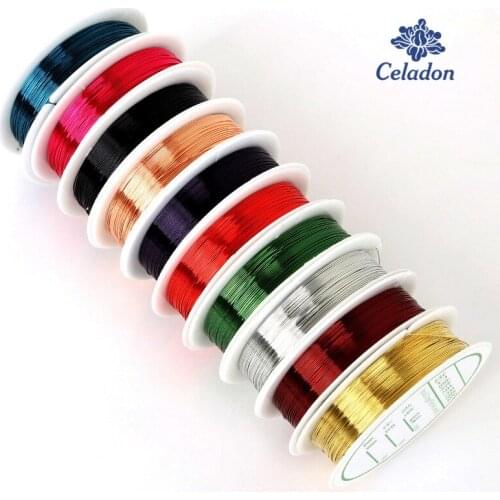 0.4mm Copper Wire Mixed Color 10 Rolls Alloy Cord Beading Wires Craft Bead Rope Jewelry Findings 8m/color