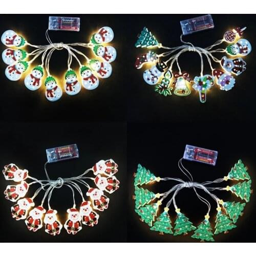 1.6m 10Led Christmas Decorations Santa Claus Xmas Tree LED String Lights Garland Xmas Tree Ornament Festival Decoration for Home